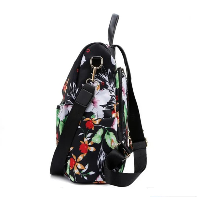 Women's Casual Nylon Daypack Water Resistant Laptop Backpack