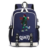 USB Charging School Bag for Girls Demon Slayer Backpack