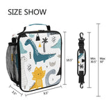 Dinosaur Print Lunch Bag Insulation Box Waterproof with Shoulder Strap