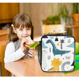 Dinosaur Print Lunch Bag Insulation Box Waterproof with Shoulder Strap