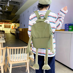 Ugly Frog Cartoon Backpack Student School Bag