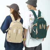 Girls Beige Schoolbag Nylon Travel Backpack Women