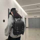 Teenage Girls Cotton Linen Schoolbag Backpack