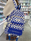 Girls Schoolbag High Appearance Level Large Capacity Grid Laptop Book Backpack