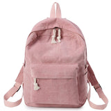 Corduroy College Casual Wind Backpack Women's Backpack