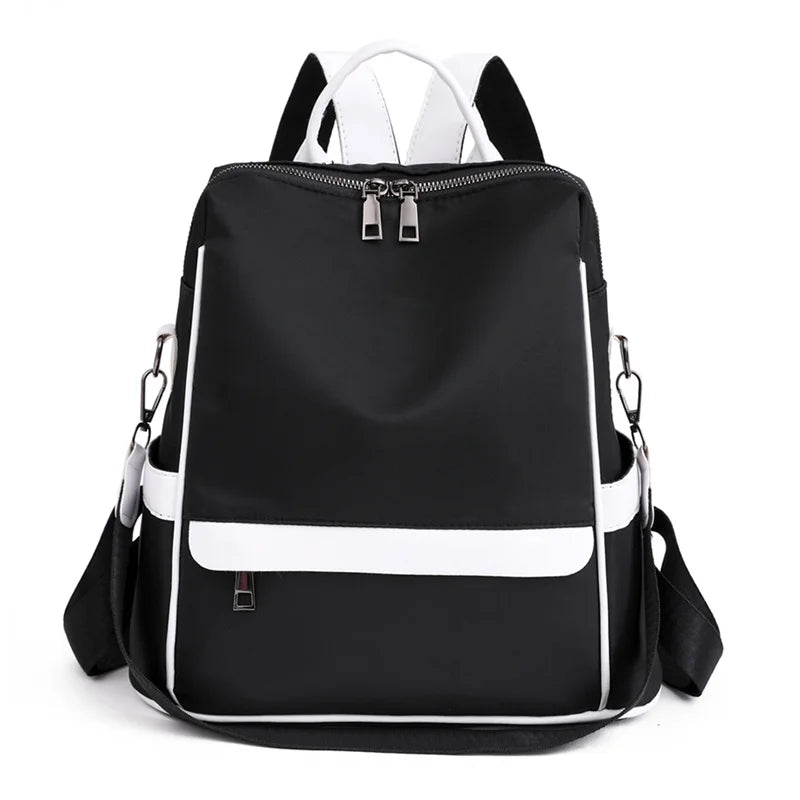 Teen Girls Solid Bookbag Waterproof Nylon Women Backpack