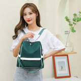 Teen Girls Solid Bookbag Waterproof Nylon Women Backpack