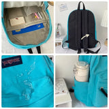 Unisex Student Backpack Harajuku School Large Capacity Solid Backpacks
