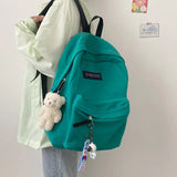 Unisex Student Backpack Harajuku School Large Capacity Solid Backpacks