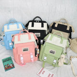 Canvas School Bags Travel Bagpack 4 Pcs Set for Girls