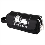 Schrodingers Cat Print Pencil Case Anime Cartoon Cosmetic Bag