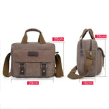 Scione Men's Canvas Briefcase Bag Retro Shoulder Multifunctional Messenger Bag
