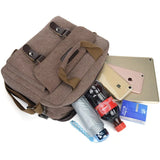 Scione Men's Canvas Briefcase Bag Retro Shoulder Multifunctional Messenger Bag
