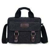Scione Men's Canvas Briefcase Bag Retro Shoulder Multifunctional Messenger Bag