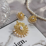 Vintage Antique Pearl Brooch Necklace Set