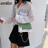Leather Crossbody Bag Chain Messenger Shoulder Purse