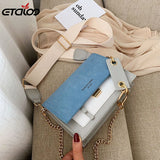 Leather Crossbody Bag Chain Messenger Shoulder Purse