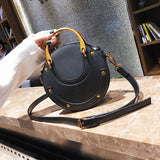 Round Crossbody Bag Women Handbag Rivet Shoulder Messenger Bag