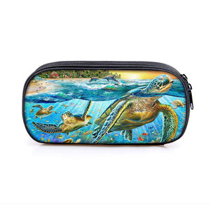 Sea Animal Cosmetic Case Pencil Bag Girls School Box Stationary Gift