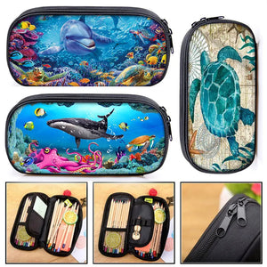 Sea Animal Cosmetic Case Pencil Bag Girls School Box Stationary Gift
