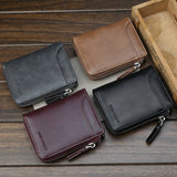Seagloca Men PU Leather Zipper Wallet Purse Short Male Clutch