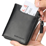 Seagloca Men PU Leather Zipper Wallet Purse Short Male Clutch