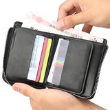Seagloca Men PU Leather Zipper Wallet Purse Short Male Clutch