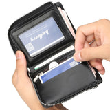 Seagloca Men PU Leather Zipper Wallet Purse Short Male Clutch