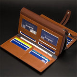 Seagloca Men Leather Wallet Purse Casual Clutch Zipper Multifunction