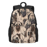 Portrait Backpacks Men's Women's Zipper School Bag