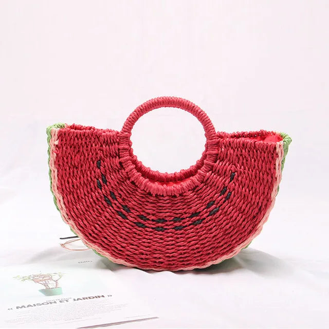 Seaside Vacation Beach Straw Watermelon Bag Female