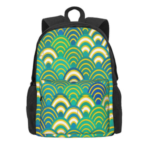 Seigaiha Abstract Backpacks Men's & Women's Zipper Bags