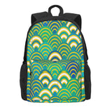 Seigaiha Abstract Backpacks Men's & Women's Zipper Bags