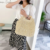 Knitted Weave Beach Bag Straw Weaving Bag