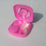 Mini Lens Case with Mirror Holder for Travel Accessories