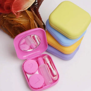 Mini Lens Case with Mirror Holder for Travel Accessories