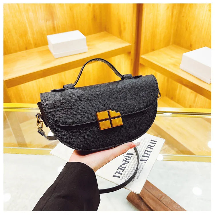 Semicircle High PU Leather Female Messenger Bag Small Shoulder Crossbody Bags
