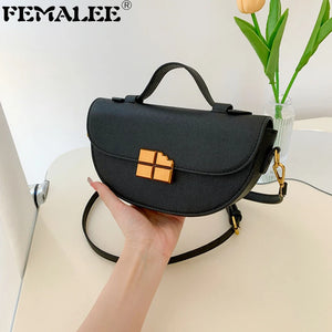Semicircle High PU Leather Female Messenger Bag Small Shoulder Crossbody Bags