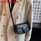 Semicircle Saddle Small Shoulder Bag Women Crossbody Handbag Flap Purse