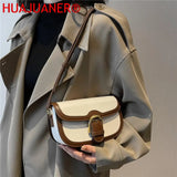 Semicircle Saddle Small Shoulder Bag Women Crossbody Handbag Flap Purse