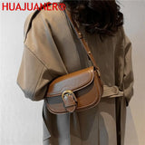 Semicircle Saddle Small Shoulder Bag Women Crossbody Handbag Flap Purse