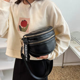 Semicircle Waist Bag Leather Commuter Fanny Pack Ladies Crossbody Chest Bag