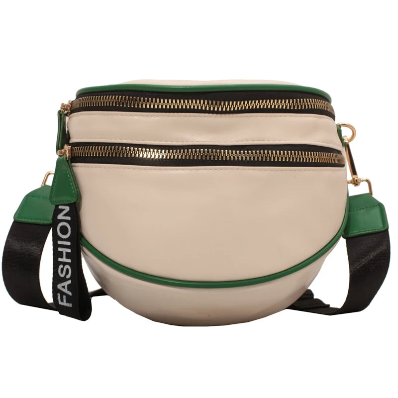 Semicircle Waist Bag Leather Commuter Fanny Pack Ladies Crossbody Chest Bag