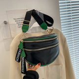 Semicircle Waist Bag Leather Commuter Fanny Pack Ladies Crossbody Chest Bag