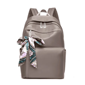 Silk Scarf Nylon Women Backpack - Pretty Style Girls School Travel Rucksack
