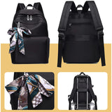 Silk Scarf Nylon Women Backpack - Pretty Style Girls School Travel Rucksack