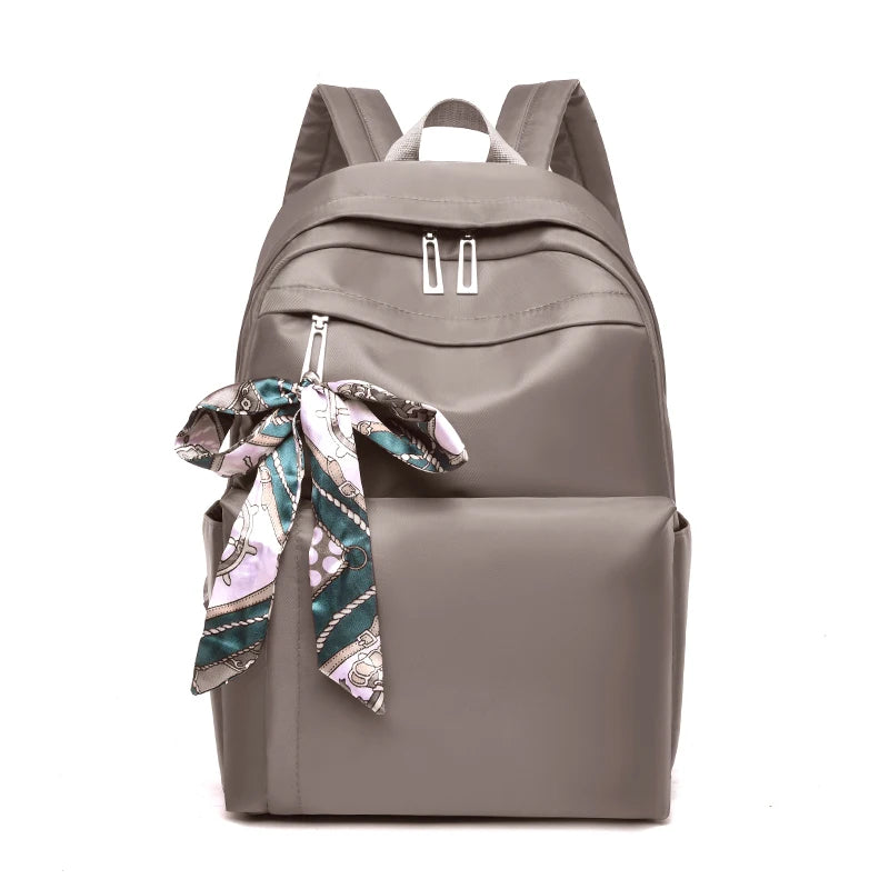 Silk Scarf Nylon Women Backpack - Pretty Style Girls School Travel Rucksack