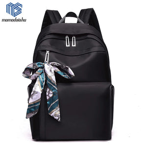 Silk Scarf Nylon Women Backpack - Pretty Style Girls School Travel Rucksack