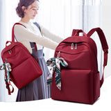 Silk Scarf Nylon Women Backpack - Pretty Style Girls School Travel Rucksack