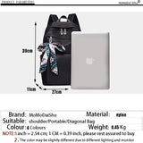 Silk Scarf Nylon Women Backpack - Pretty Style Girls School Travel Rucksack